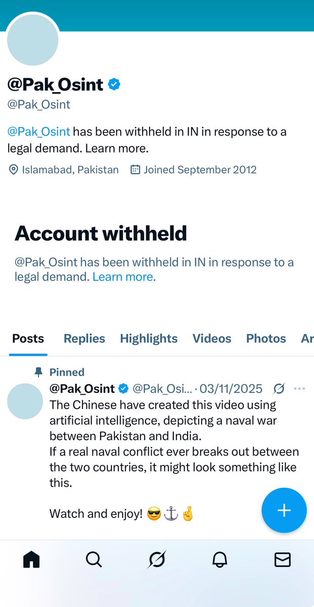 Pak_Osint's tweet image. My Twitter account has been illegally withheld in India for over six months — silencing my voice without any justification or due process. Free speech shouldn’t depend on geography. #FreeSpeech #TwitterIndia