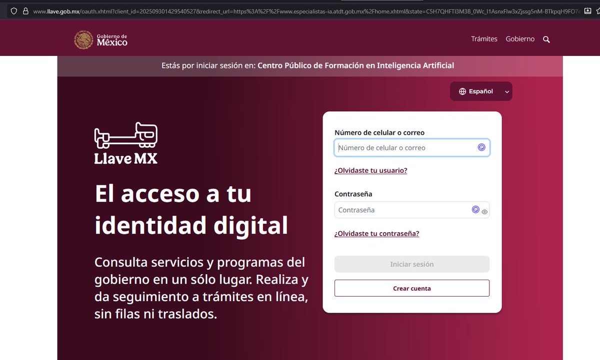 scoderox's tweet image. Hola no me permite registrarme en la página #labmexia el Login de la página LlaveCdmx tiene un bug, podrían apoyarme. @TecNM_MX @GobiernoMX @Claudiashein agregó pantallas. Parece como si usaran otra web para la llave porque en otra ventana si puedo entrar sin problema a la llave.