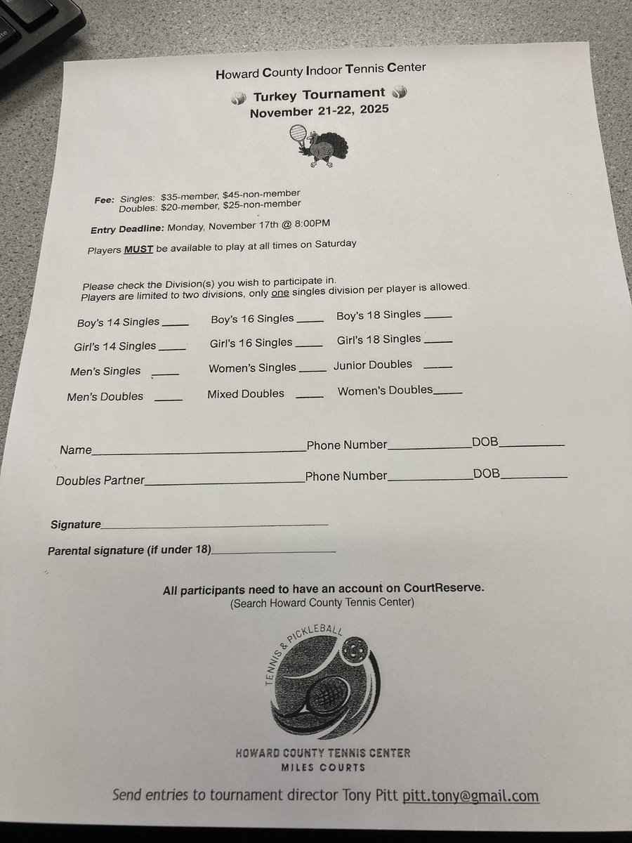 First tournament this season!  Deadline is 11-17