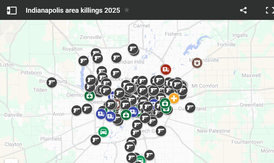 AndrewIrelandIN's tweet image. The mayor said downtown is &quot;the safest neighborhood&quot; in Indianapolis. Here&apos;s IndyStar&apos;s map of the 140+ homicides this year...