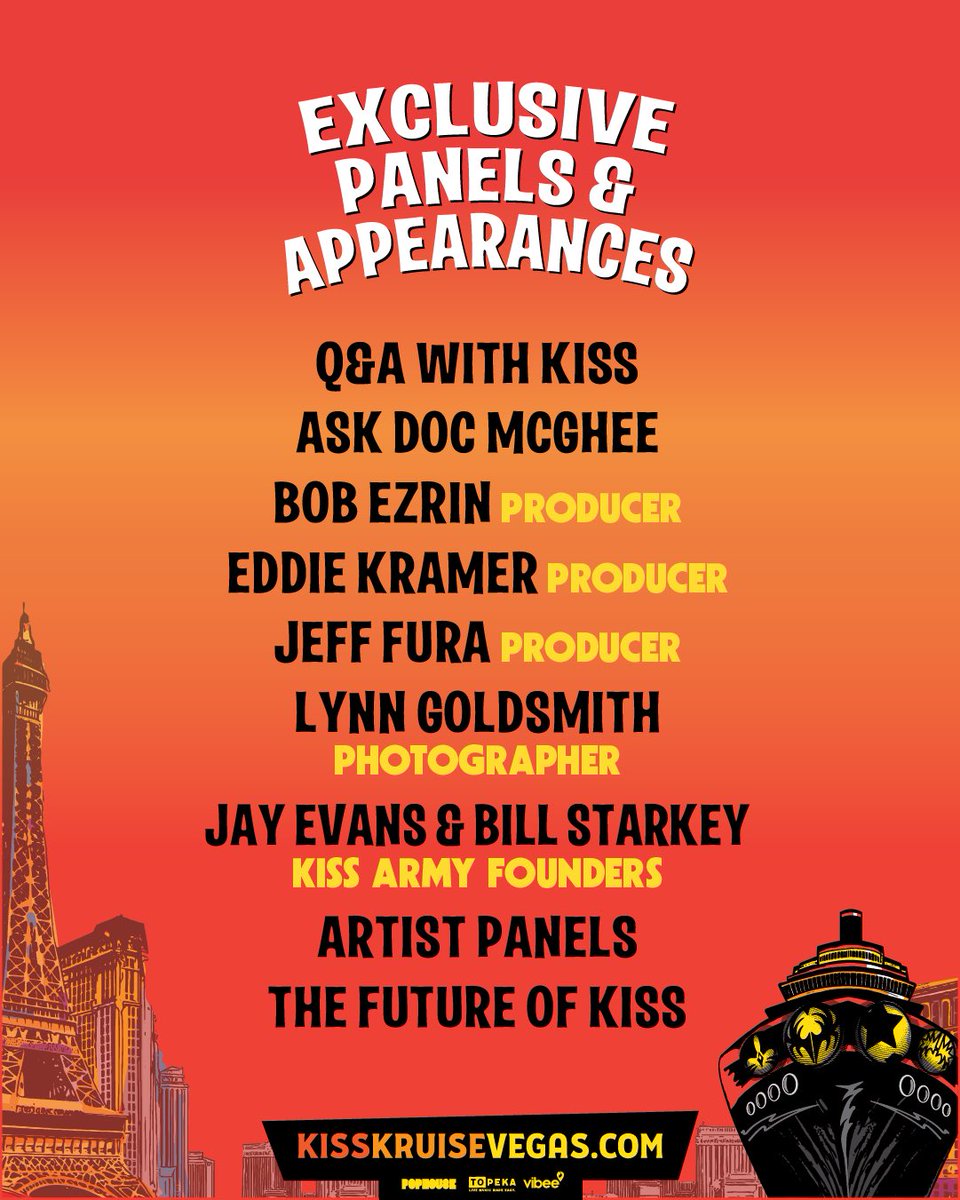 kiss's tweet image. 3 days until the hottest fan event of the year❗️Last chance to secure your ticket to KISS Kruise: Landlocked in Vegas 🔥
 
Get yours at kisskruisevegas.com ⚡️ See you in Vegas!
 
Who’s coming??