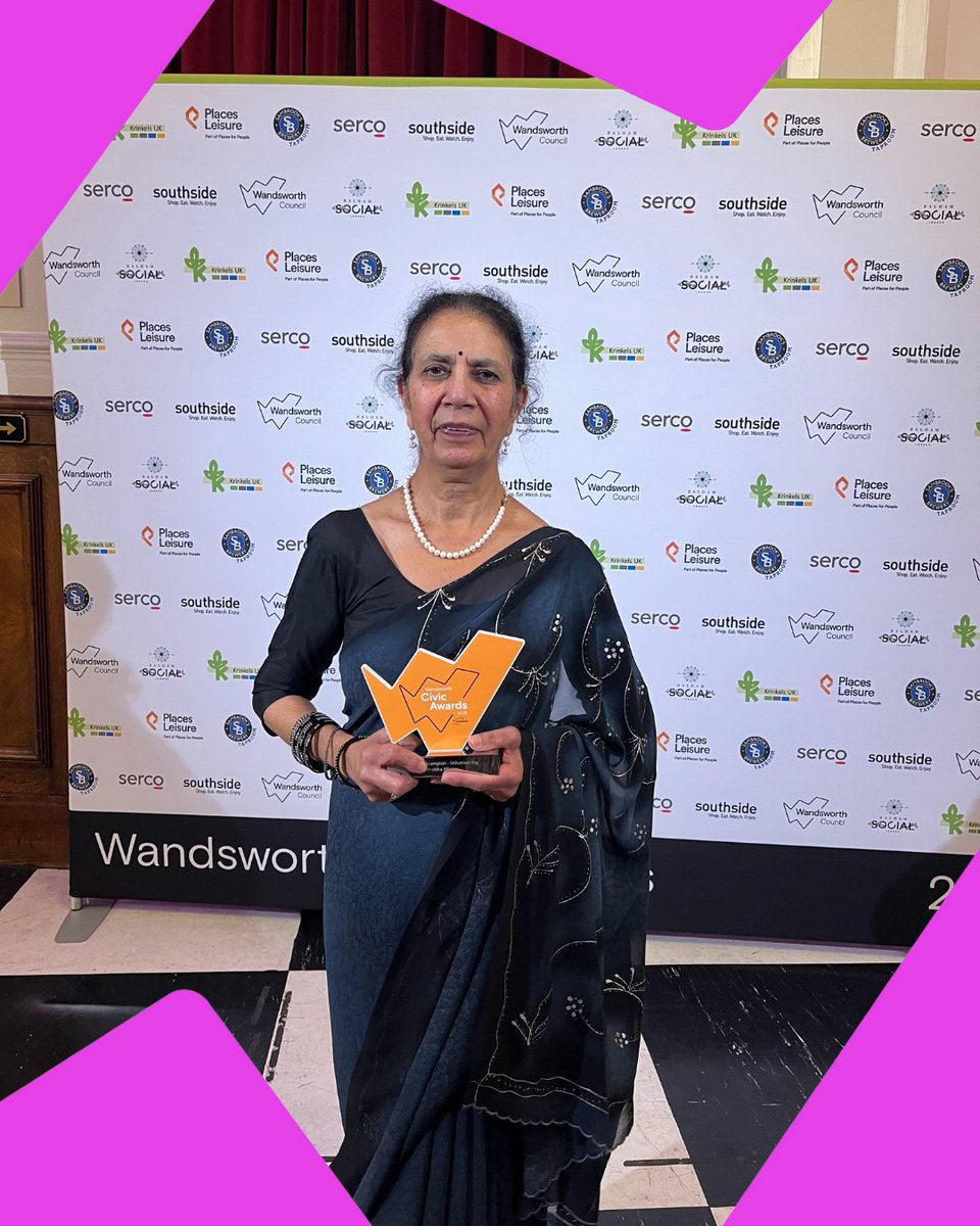 wandbc's tweet image. Charity Champion – Volunteer: Prabha (Pam) Mistry🎉 

Pam is being recognised for dedicated volunteer work at Sparkle’s four intergenerational community centres across Wandsworth. 

#WandsworthCivicAwards