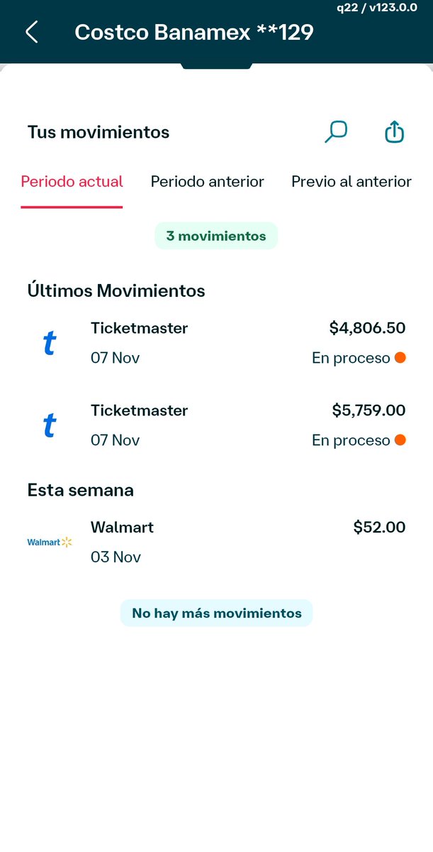 ocalcaraz's tweet photo. @Profeco ayudan con @Ticketmaster_Me, hice una compra de boletos el dia viernes y solo me hicieron el cobro pero no me enviaron ningún correo de confirmación,  me dijeron que esperara, pero en mi estado de cuenta ya aparece el cobro como confirmado, ya sale la mensualidad https://t.co/KuS0GQQo09