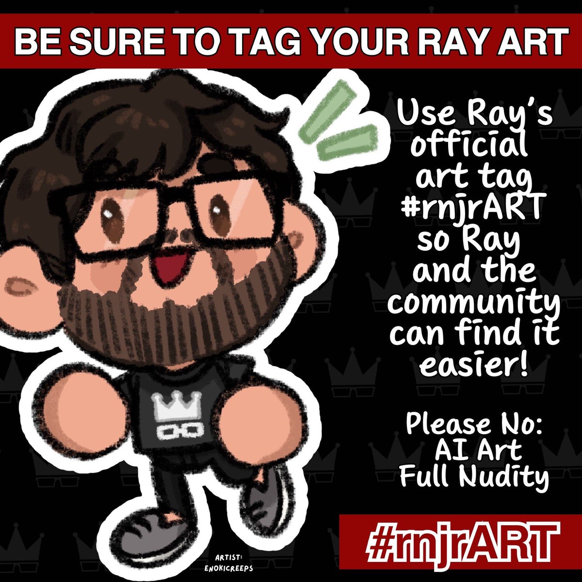 RayNarvaezJr's tweet image. Hello!

Quite a few people have asked recently if I have an art tag for fan art so we’ve decided to pick one! You can use the hashtag #rnjrART but no AI art or full nudity/sexual content!

Thank y'all so much for taking the time &amp;amp; making awesome artwork of me over the years!♥️