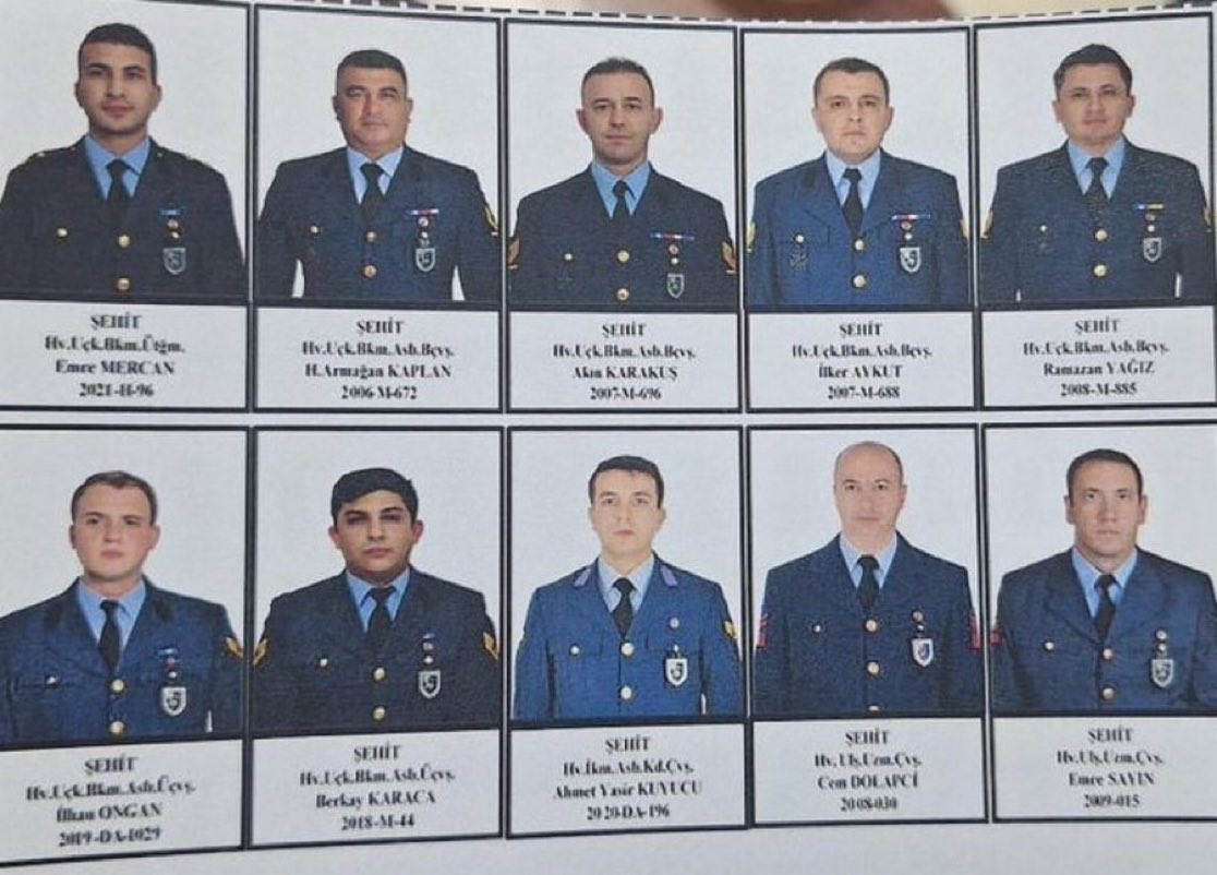 Gürcistan’da meydana gelen C-130 kazasında şehit olan 20 kahraman askerimizin isimleri açıklandı:

Plt.Yb. Gökhan KORKMAZ
Plt.Bnb. Serdar USLU
Plt.Bnb. Nihat İLGEN
Plt.Ütğm. Cüneyt KANDEMİR
Uçk.Bkm.Ütğm. Emre MERCAN
Kd.Bçvş. Nuri ÖZCAN
Kd.Bçvş. Ümit İNCE
Bçvş. Burak ÖZKAN
Bçvş.