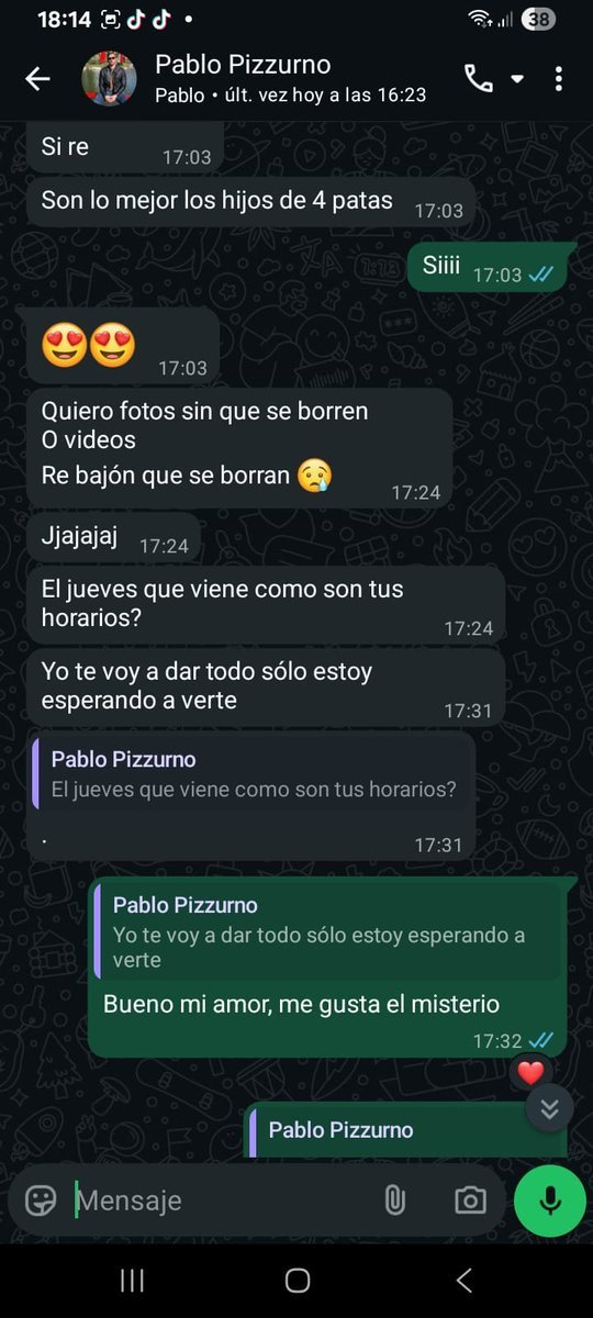 GigaTTS_'s tweet photo. "PABLO PIZZURNO"

Porque se filtraron chats del dueño de Proyecto Suplemento con una menor de 17 años. Alto violín era https://t.co/HGqZNeD4pe