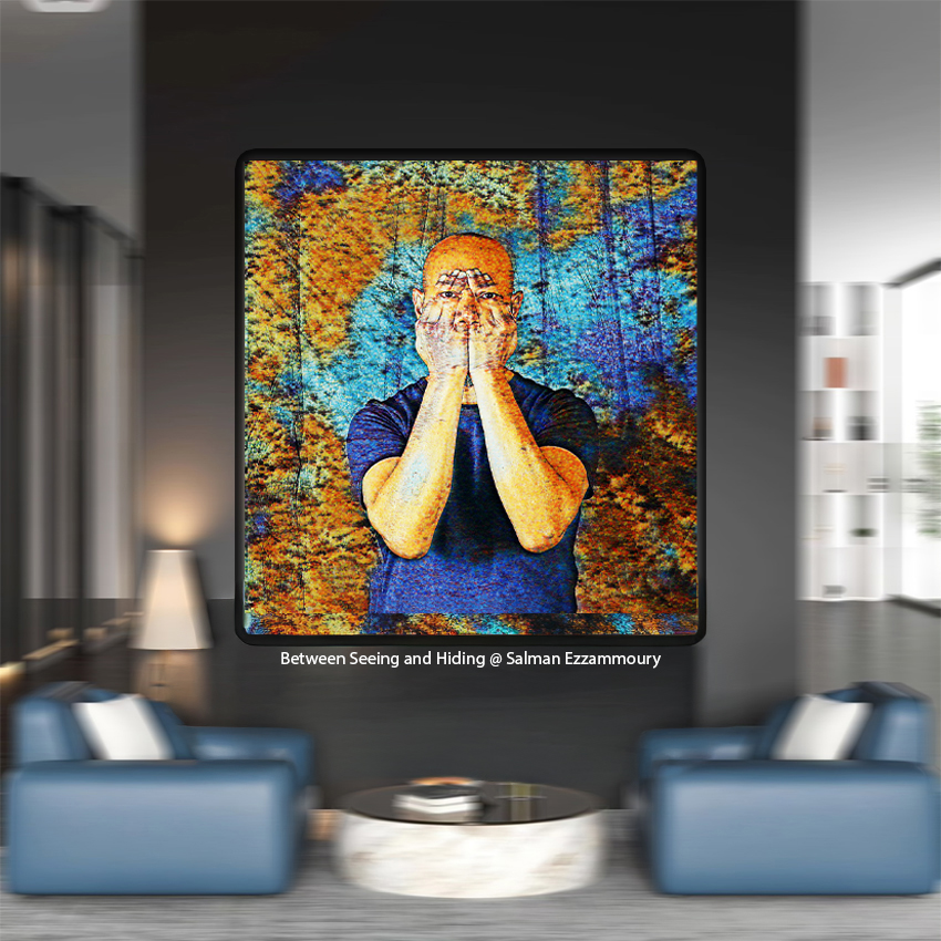 Nieuwe werk: “Between Seeing and Hiding”
In dit werk onderzoek ik de spanning tussen zichtbaar en onzichtbaar tussen wat we tonen en wat we verbergen.
De handen bedekken het gezicht, maar onthullen tegelijk een innerlijke blik, een stilte achter de kleuren.
#artwork #visualart