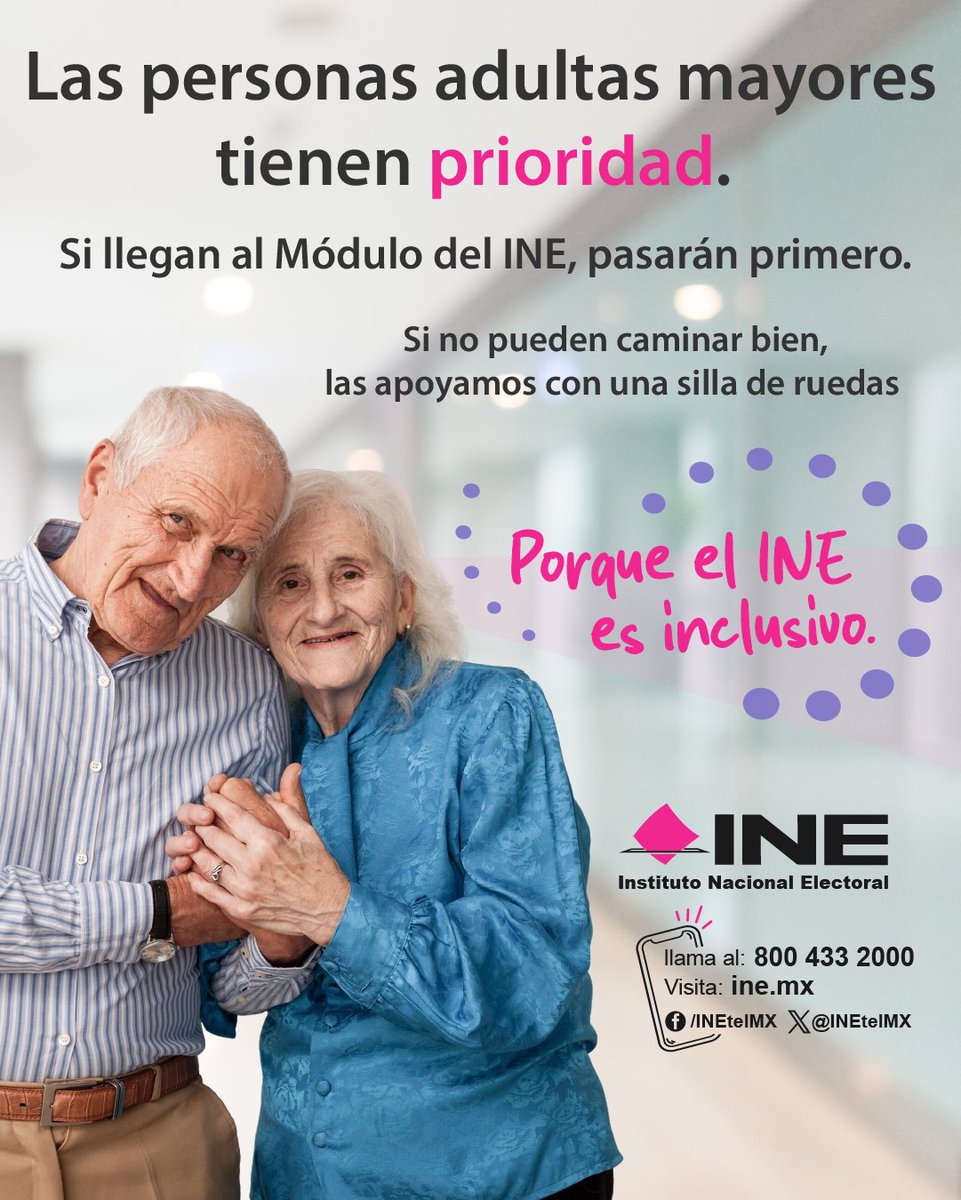 🙋🏽‍♂️🙋🏻‍♀️ En los Módulos del #INE todas y todos reciben atención digna y respetuosa.

Con perspectiva de género y prioridad para:
✔️ Personas con discapacidad
✔️ Adultos mayores
✔️ Mujeres embarazadas

Consulta más en 👉 ine.mx/credencial/