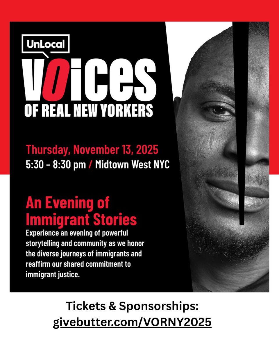 workersjusticep's tweet image. 📣 Celebrate immigrant voices with VOICES of Real New Yorkers! 🎤✨

Get tickets or become a sponsor to support @unlocal and keep this storytelling event accessible.

📅 Nov 13 | 5:30–8:30 PM
🔗 givebutter.com/VORNY2025