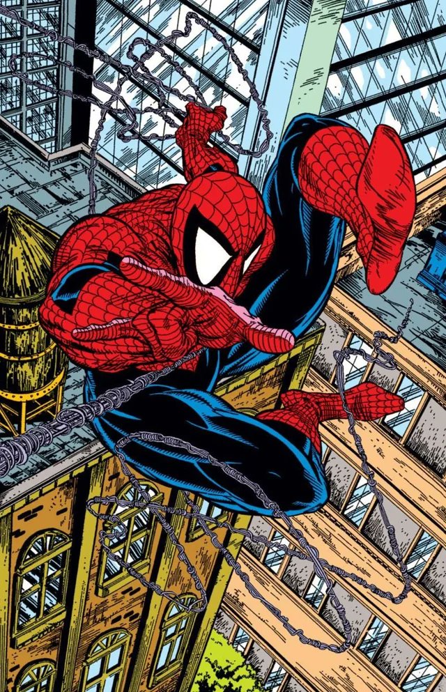 Zer0reflect's tweet photo. Mcfarlane poses are just so good. i think he was the first artist to really understand Spidermans physicality. https://t.co/tUQ3vQxBIr