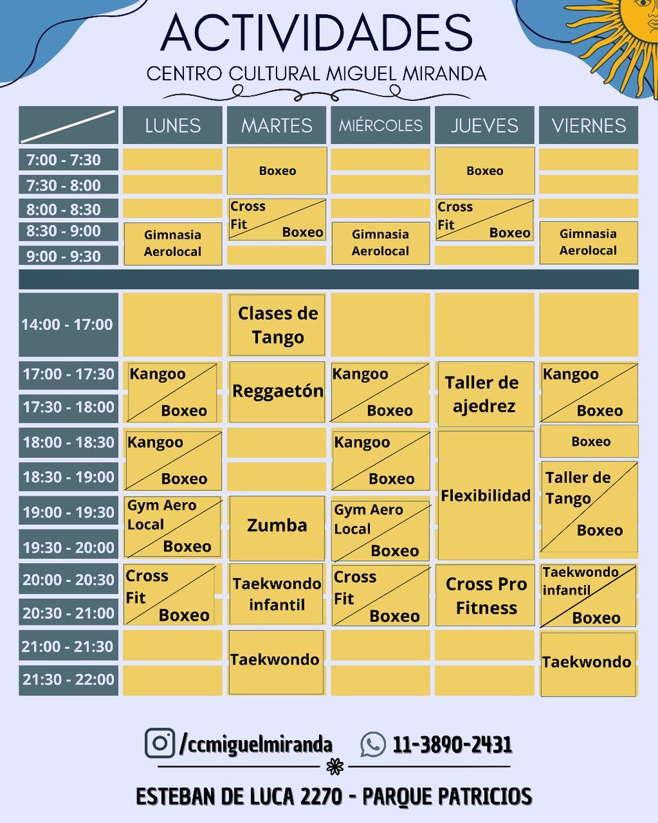 Grilla completa de actividades en el Miranda, en pleno corazón de Parque Patricios ✨🏠
😉 SUMATE 😎