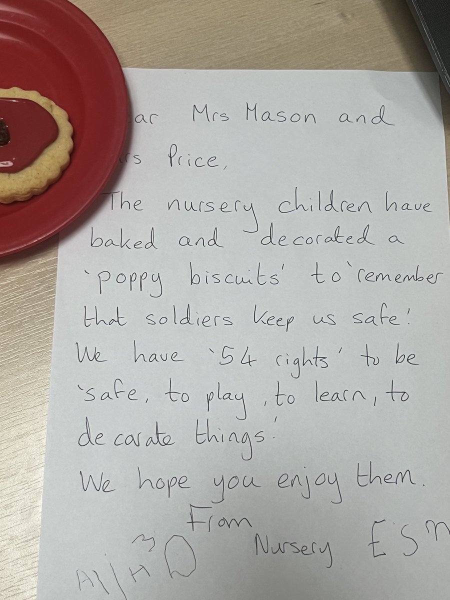 Nursery learned about Armistice Day by baking poppy biscuits