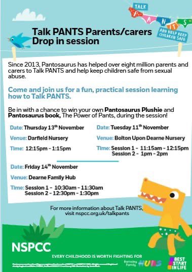 Pantosaurus is visiting our school tomorrow to share his important message with the children about keeping themselves safe! 🦖
If you'd like more information, there are a number of parent drop-in sessions taking place across our area this week. Please see below 👇👇👇