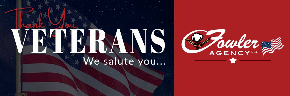 Thank You, Veterans. We Salute You.  Your courage and sacrifice inspire us all. ❤️🤍💙 #VeteransDay #ThankYouVeterans #FowlerAgency #ProudToServe