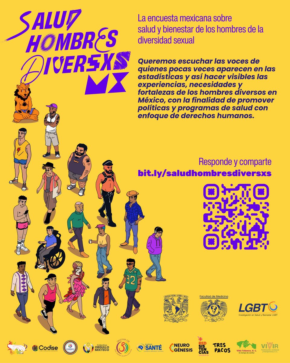 CODISEXLCAC's tweet image. 🏳️‍🌈 Inicia #𝕊𝕒𝕝𝕦𝕕ℍ𝕠𝕞𝕓𝕣𝕖𝕤𝔻𝕚𝕧𝕖𝕣𝕤𝕩𝕤𝕄𝕏
Queremos conocer la salud y bienestar de los hombres de la diversidad sexual en México.

Participa de forma anónima y confidencial.
💬 Tu voz cuenta. 📲 Comparte y difunde.

👉🏽 bit.ly/saludhombresdi…

@saludLGBTUNAM