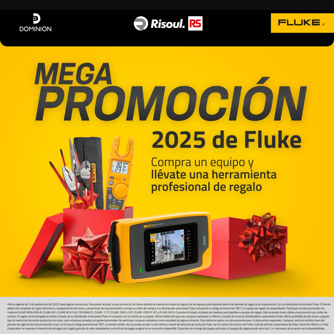 Aprovecha la Mega Promoción Fluke: compra equipos seleccionados y recibe otro GRATIS. Equípate con lo mejor en cámaras termográficas y más
🗓️ Promoción válida por tiempo limitado
Solicita tu equipo: hubs.la/Q03SHP7v0

#SomosRS #HacemosQueSucedaLoIncreíble #PorUnMundoMejor