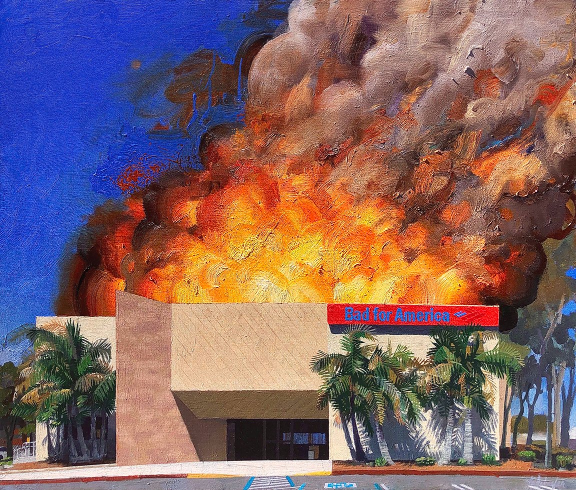 paintwithalex's tweet image. Oh by the way I have prints of all my burning banks paintings. You might know someone who would really enjoy one of these numbers adorning their walls. Make an order now, don&apos;t wait! Find the link to my Banks in Flames prints collection in the post down there👇