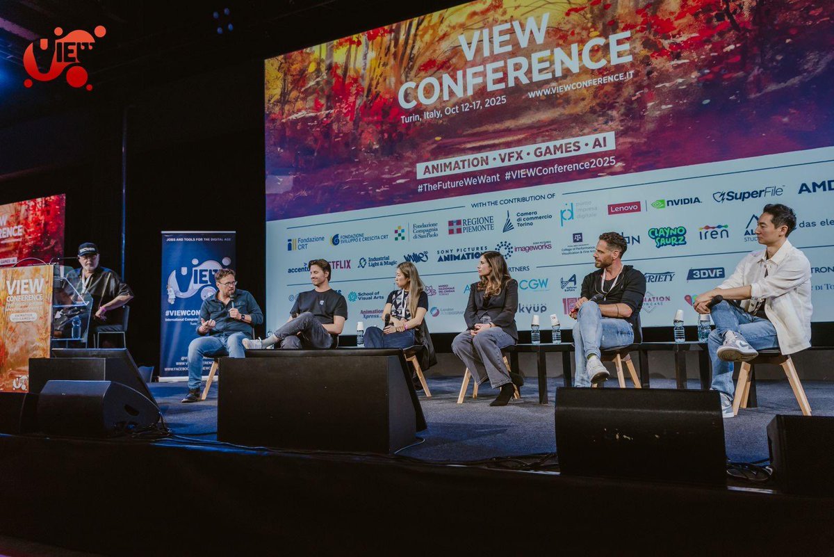 ViewConference's tweet image. @ViewConference was a triumph! 

Sharing memory from #viewconference2025

#thefutureoffilmmaking panel featuring:
#pierreperifel
@maggiekang 
#ChrisAppelhans
#alexwoo
#krispearn
@camillebalsamo
 @ANIMATIONWorld 

#animation #vfx #games #ai #cgi #film #art #realtime #vr #ar #xr