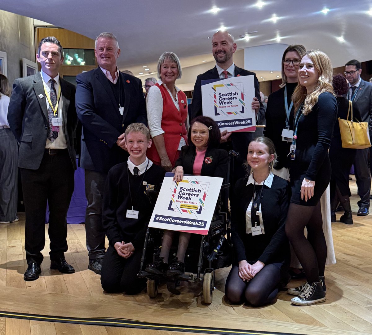 skillsdevscot's tweet image. Scottish Careers Week comes to the @ScotParl! Well done to the young people who spoke with MSPs and stakeholders about their career ambitions. Thanks to @GlasgowPam and @djohnsonmsp for sponsoring this evening’s reception - and to the many #ScotCareersWeek25 partners