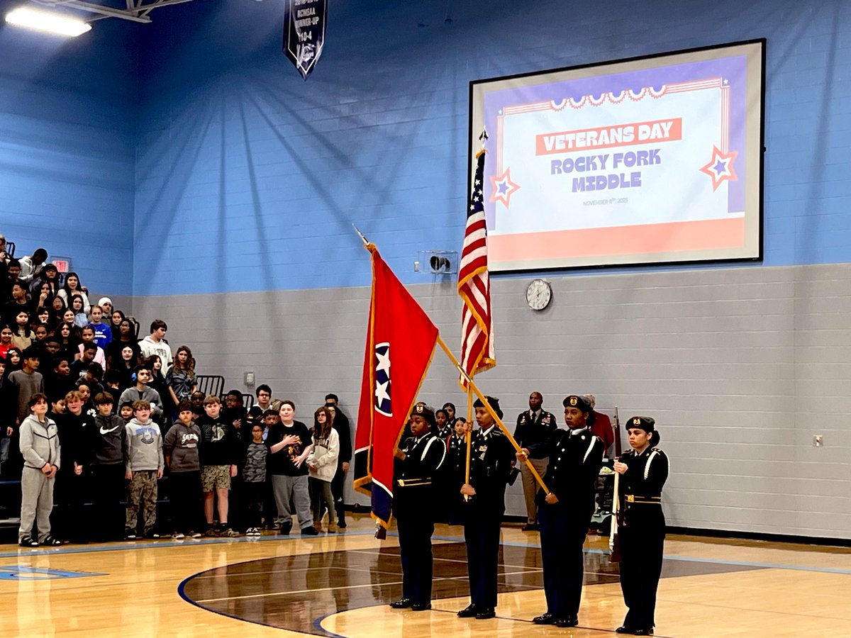 RockyForkMS's tweet photo. We celebrated Veterans Day at Rocky Fork today! Our students did an excellent job performing. Thanks to all our veterans in our community! ⚡️⚡️⚡️ https://t.co/sXgQHPI3Jo