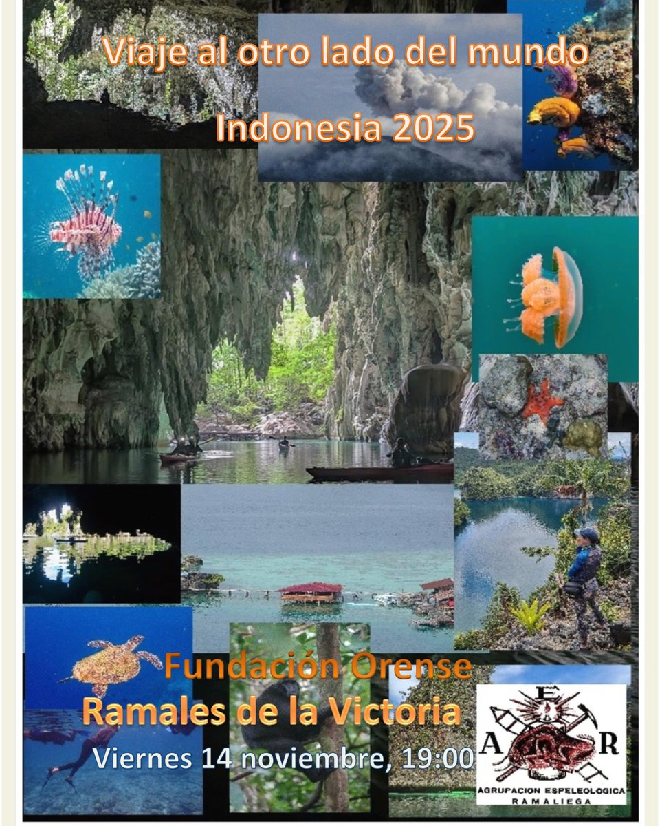 RamalesInforma's tweet image. 🛄 Expedición Indonesia 2025
&quot;Viaje al otro lado del mundo&quot;

📅 Viernes 19 de noviembre 2025, a las 19:00 h
Salón de Actos-Fundación Orense
Organiza; Aer Espeleo

#Ramales #RamalesdelaVictoria #Viajar