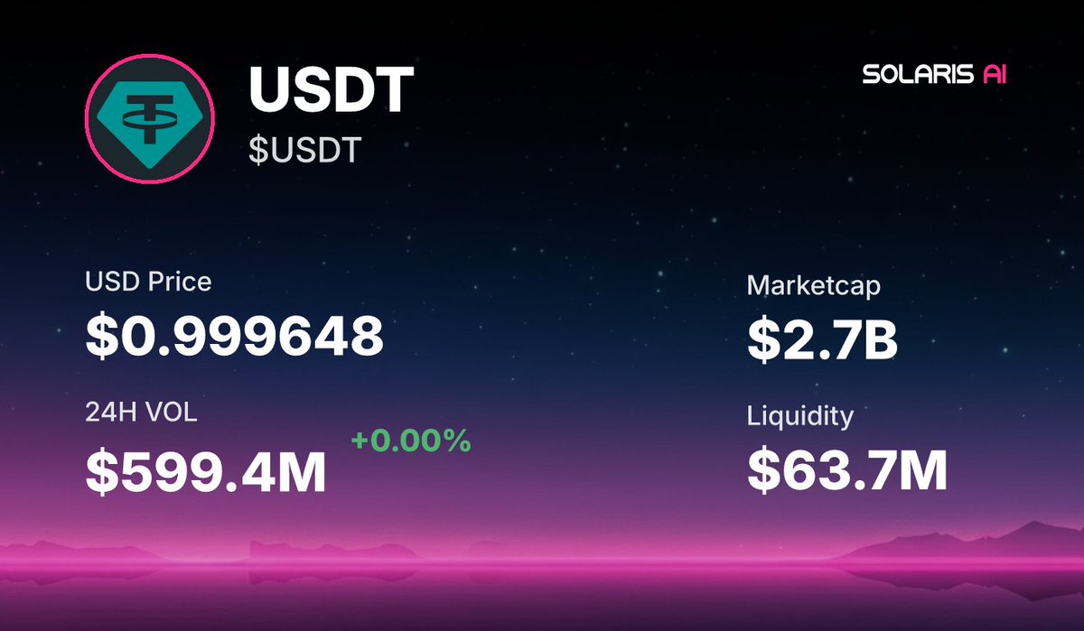 A $troll whale just bought 30.00 SOL ($4.69K) of $USDT at $2.7B MC 🐋