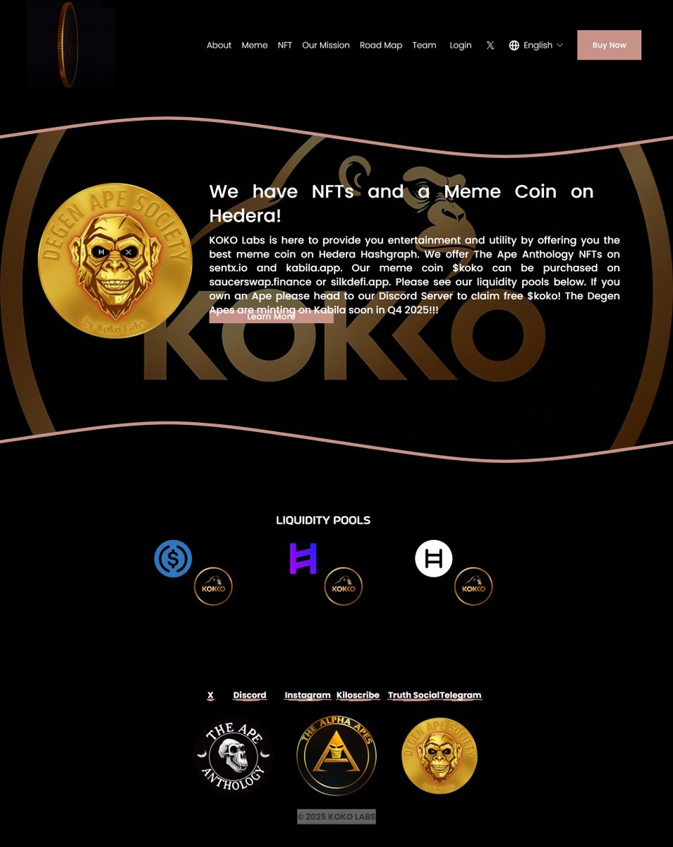 Codedhub_Studio's tweet image. Day 27 

Revamped @KOKOxLabs homepage, highlighting their dual offering — NFTs &amp;amp; meme coin built on Hedera.

Focused on bolder hierarchy with gold-accent contrast 

Slide 1 - My revamp
Slide 2 - @KOKOxLabs page

#UIDesign #memecoin #meme #memecoins #CryptoMarket  #NFT #NFTs