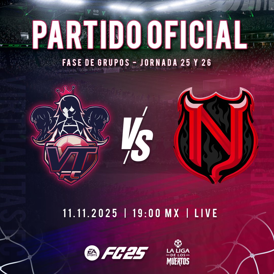 ¡REGRESAMOS A LA CANCHA! ❤️‍🔥 HOY a las 19:00 hrs (MX) nos enfrentaremos a <a href="/NojotrosFC/">Nojotros FC</a>  en un partido que promete muchas emociones.     

#FC25 #FIFAStreamer #FIFA25ClubesPro #ClubesPro #VirtualitasFC