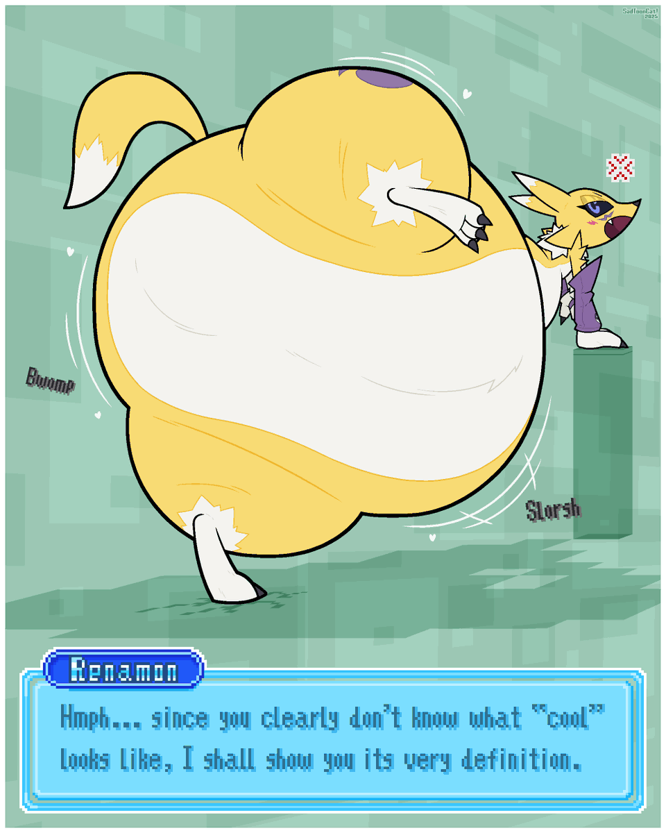 SadieTheToonCat's tweet image. I had one more funny Renamon in me, I couldn't help myself!