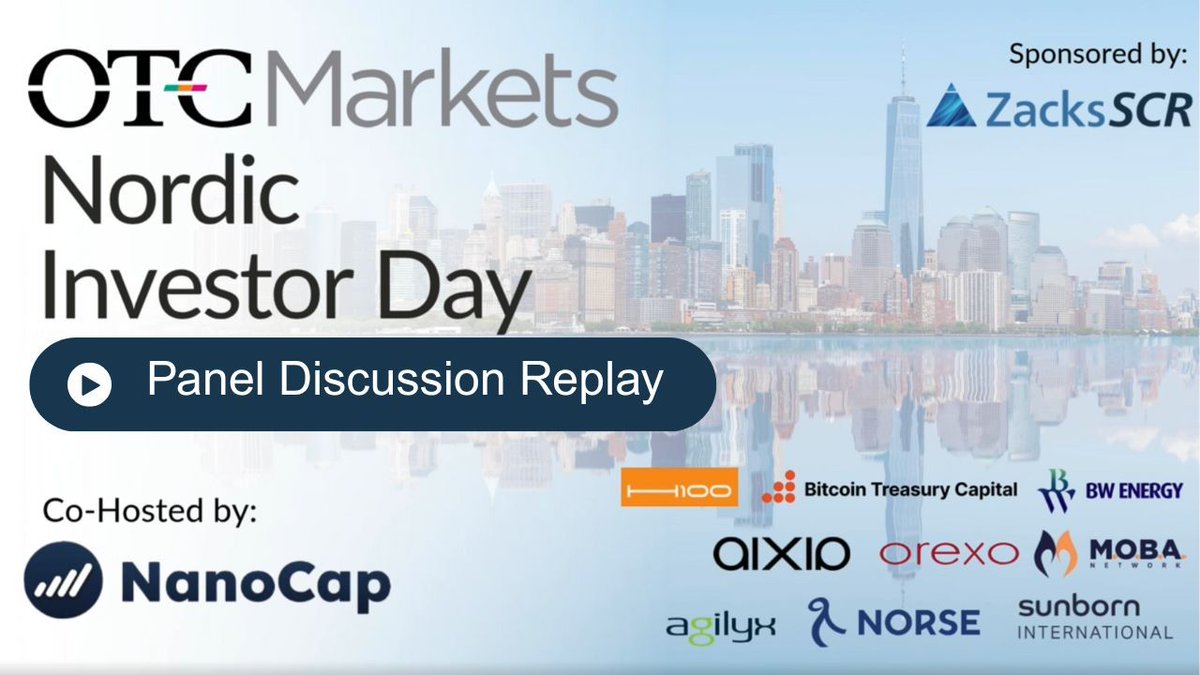 At OTC Nordic Investor Day 2025, panelists from <a href="/OTCMarkets/">OTC Markets Group</a>, <a href="/SEBGroup/">SEB</a>, @Borenius, &amp; @NanoCAP discussed strategies for Nordic companies accessing U.S. capital markets. Replay available now: buff.ly/eY3qExP

#NordicInvesting #CapitalMarkets #InvestorRelations