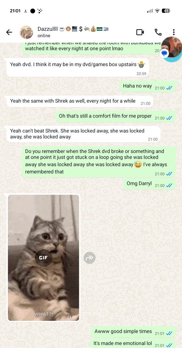 My brother messaged me tonight with a "guess the movie" picture, and I got it straight away with Me, Myself &amp; Irene. A film I recently rewatched with my other older brother too. Then we both went on to remember things childhood and unlocked the same memory at the same time 🥺❤️