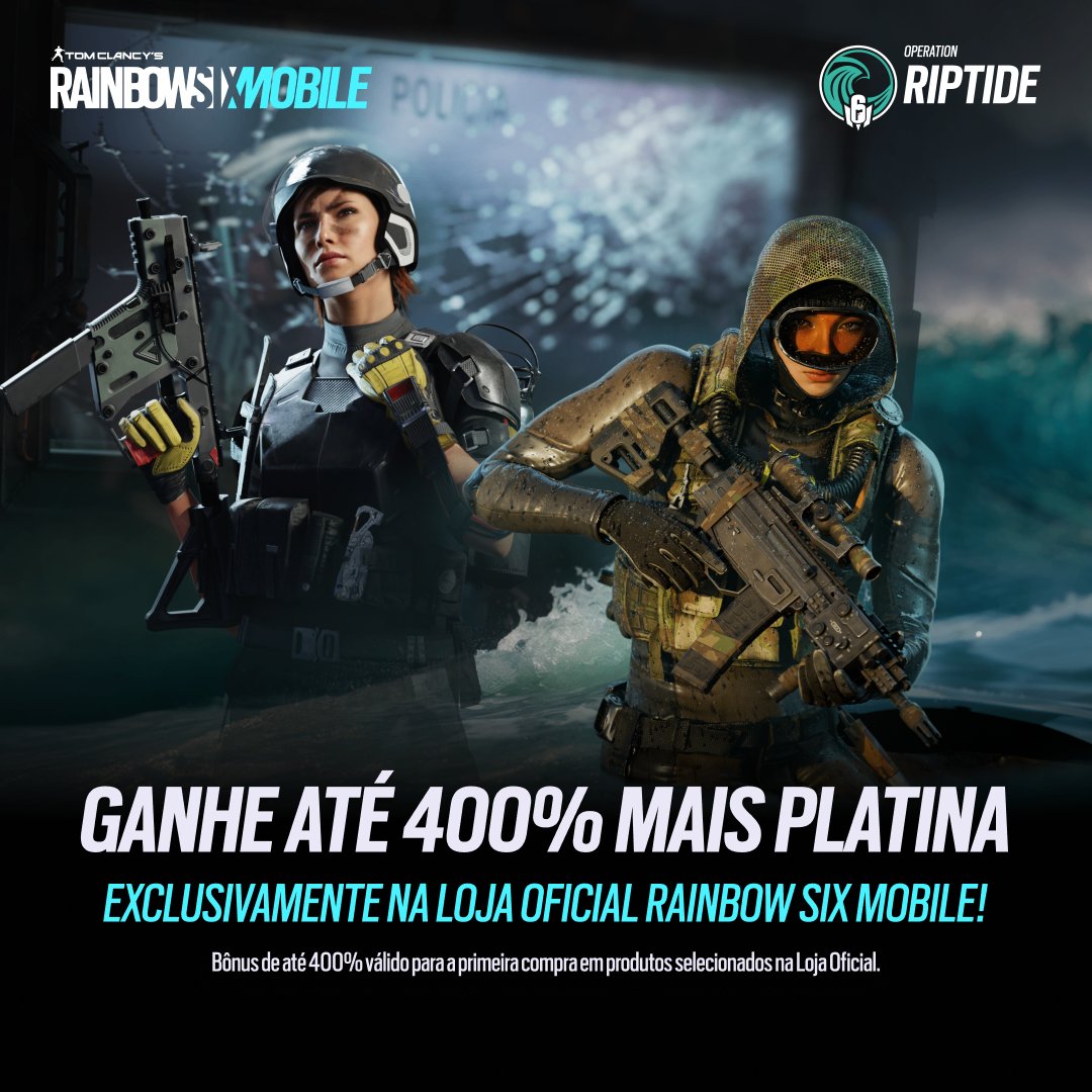 A Operação Riptide invade o Rainbow Six Mobile! Curta os novos operadores Mira e Lion, além de modos por tempo limitado e eventos sazonais que mantêm a ação constante!

Ganhe até 400% de bônus em Platina só Loja Oficial 👉 brnw.ch/21wXp0A