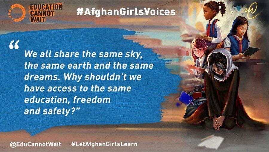 UNGeneva's tweet image. #EducationCannotWait for any child. 

Share to show your support for Afghan girls denied their basic right to education.

👉 buff.ly/a9H1JPd
#AfghanGirlsVoices ✨📚