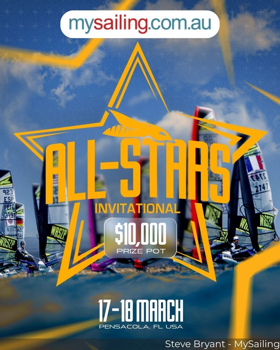mysailing's tweet image. Waszp All-Stars Invitational buff.ly/wf6VvwH 

Join the inaugural WASZP All-Stars Invitational in Pensacola, Florida, on March 17-18, 2026, showcasing the world's best dinghy foilers.

#WASZP #AllStars #Sailing #DinghyFoiling #FutureStars