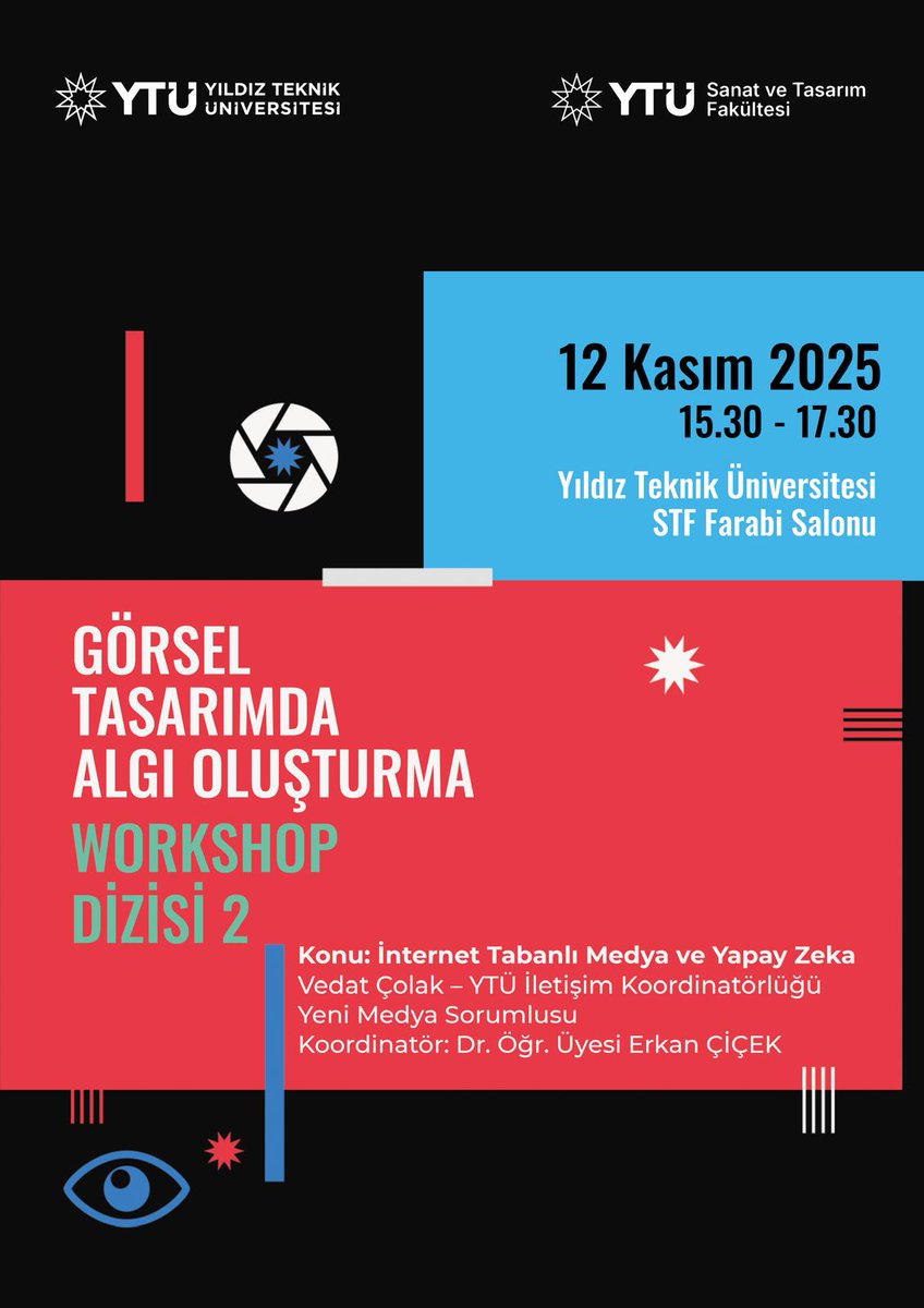 Workshop! beklerim... <a href="/YildizEdu/">Yıldız Teknik Üniversitesi</a> Sanat ve Tasarım Fakültesi 
#yenimedya #yapayzeka