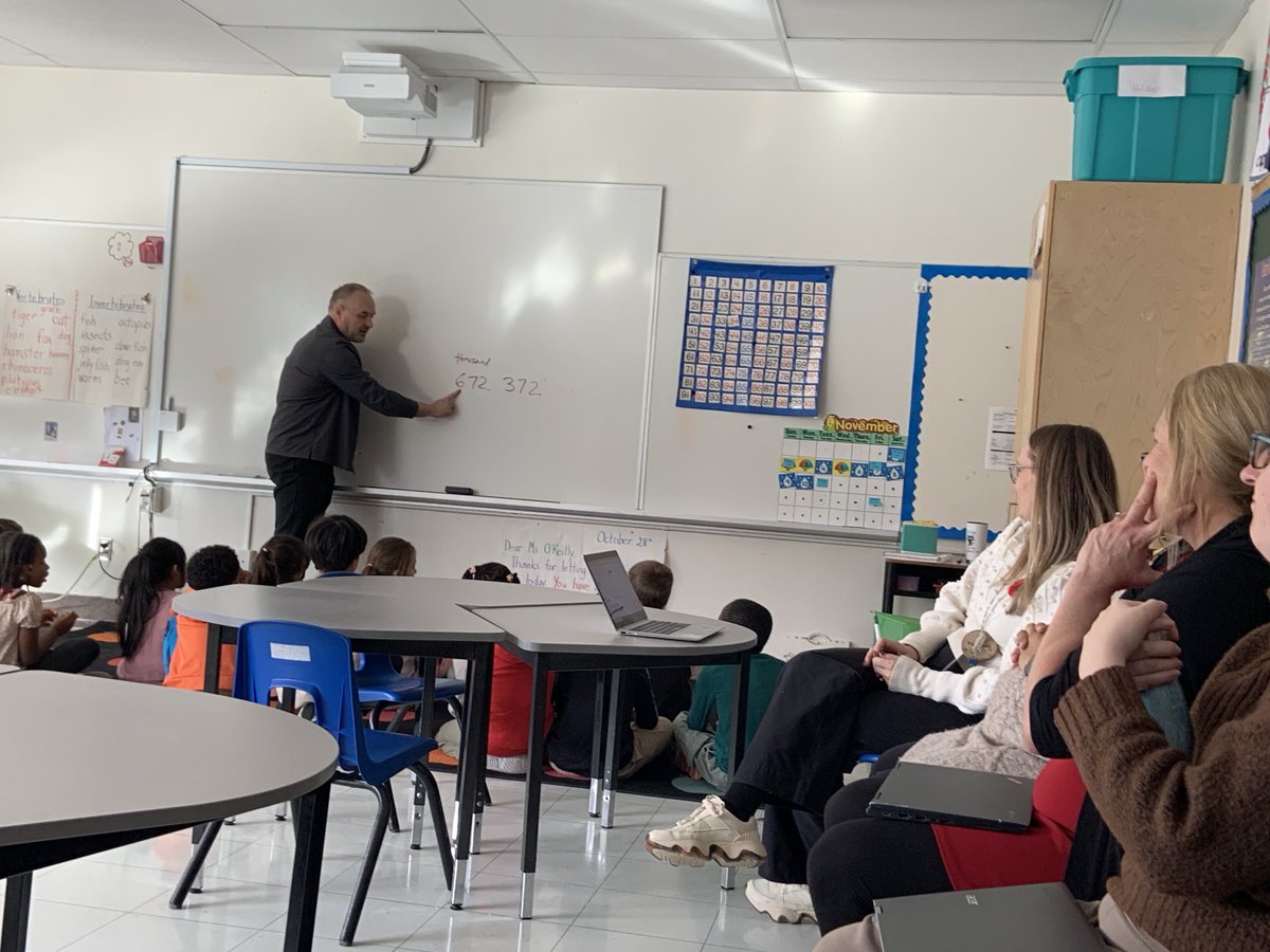 StAnthonyOCSB's tweet image. Dr Mighton, founder of Jump Math, taught grade 2 and instructed our teachers this afternoon. Thank you, John! #jumpmath