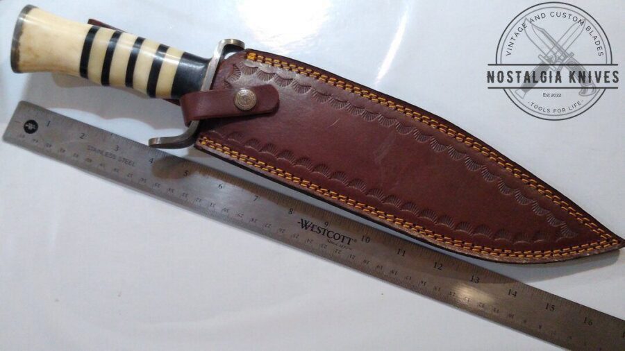 NostalgiaKnives's tweet photo. Handmade in TX, USA - Damascus 14" Fixed Blade Bowie knife with Damascus guard and butt cap. New Leather Belt Sheath, with that new leather smell [New-Unused]

 ~ Price: $279.49 ~ 

 https://t.co/rYhfjAZ86E 
#everydaycarry #knivesforsale #damascusknife #huntinglife #knife... https://t.co/f2bwgJpWDD