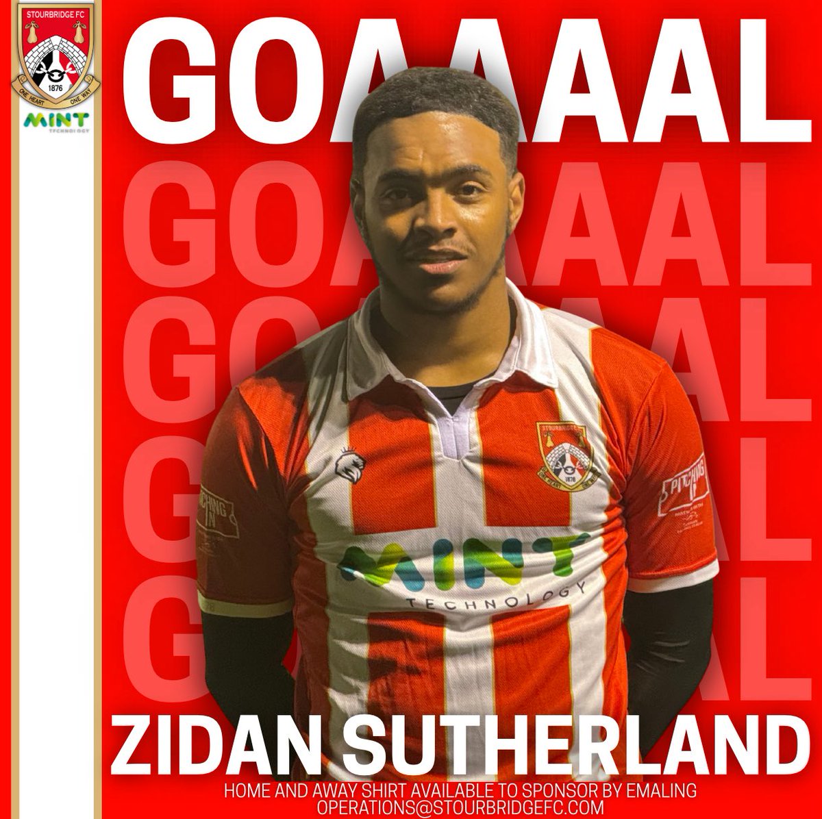 StourbridgeFC's tweet image. 65’ GOAAAAAAL - SUTHERLANDD!!!

Rowes press forces the keeper into a mistake and the ball finds Zidan who fires home!! 0-1