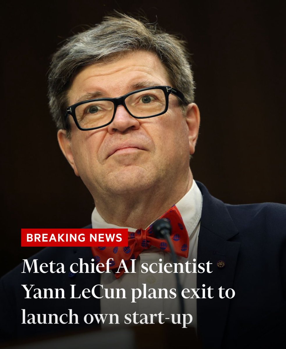 Desert_Bulls's tweet photo. Yann LeCun was effectively sidelined following the formation of the new Meta Superintelligence Labs and his startup is merely a face-saving tactic. Fundamental AI Research team will be shut down and consolidated under Alexandr Wang, the new, young Chief AI Officer. $META https://t.co/GOQUcCUiP3