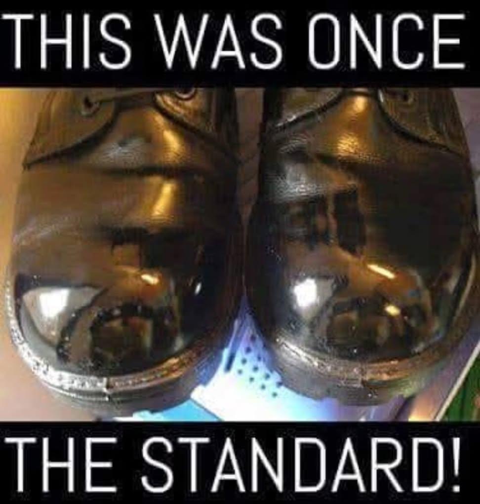 I was a wizard on getting my boots to shine.