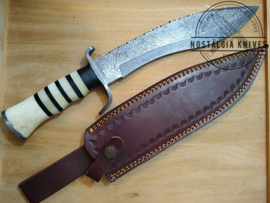 NostalgiaKnives's tweet photo. Damascus 15" kukri with Damascus guard and butt cap. Handmade in TX, USA - New Leather Belt Sheath, with that new leather smell.. =] [Unused - Pristine Cond.]

 ~ Price: $227.49 ~ 

 https://t.co/HNyVdo6NkB 
#knives #knifelife #everydaycarry #pocketknife #knivesforsale #f... https://t.co/k9k49mN2p6