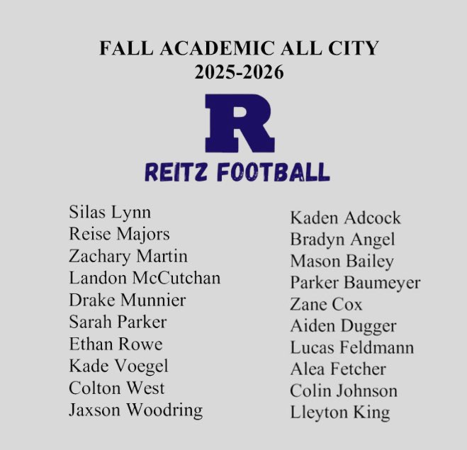 Being disciplined and setting R standard involves more than just performing on the field! Congrats to our members of the football team who made the fall sports Academic All-City team! Go Panthers! 🐾📚🏈