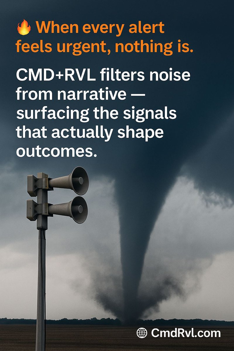 cmdrvl's tweet image. 🔥 When every alert feels urgent, nothing is.
CMD+RVL filters noise from narrative — surfacing the signals that actually shape outcomes.

🌐 CmdRvl.com
#CmdRvl #SignalProcessing #Automation #OpsIntelligence