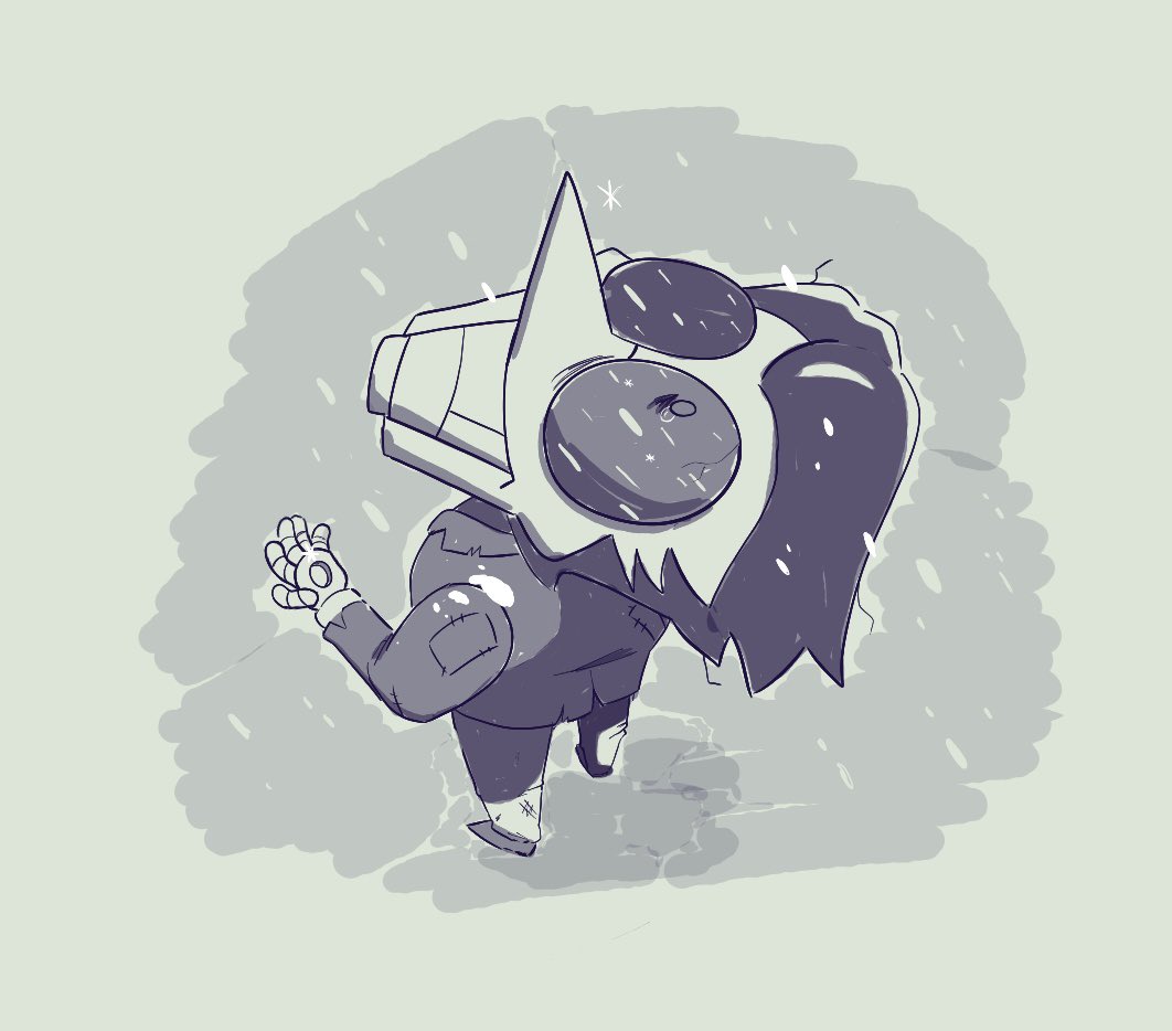 spamton in the snow from magma last night #DELTARUNE