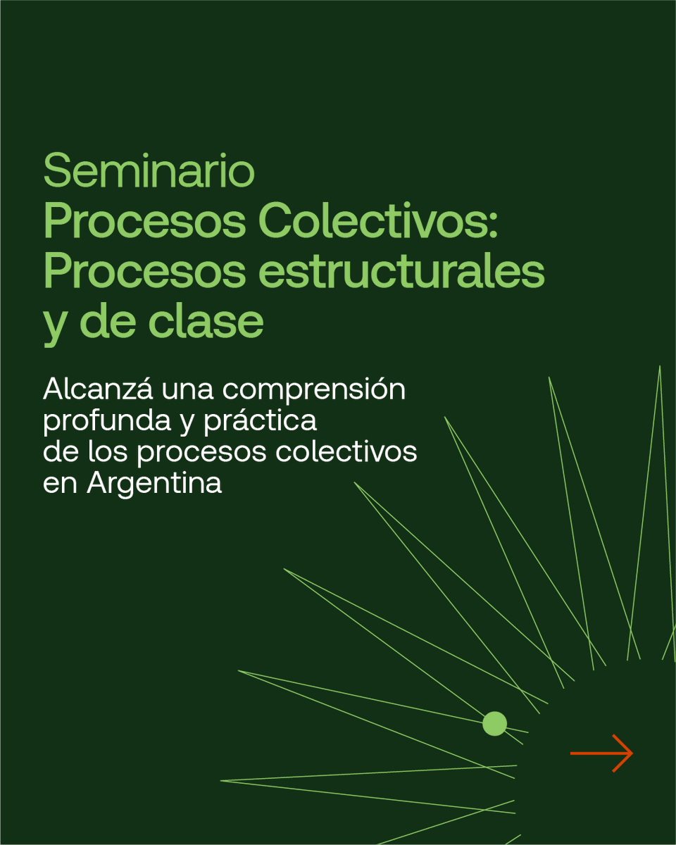 TRLaLey's tweet photo. ¡Potenciá tu litigio! 

Inscribite al Seminario “Procesos Colectivos” con Fernando García Pulles. 

Aprendé a litigar acciones colectivas con precisión. 

¡Conocé más e inscribite aquí! https://t.co/K2ayQrU54f. https://t.co/lpsUW7QD27