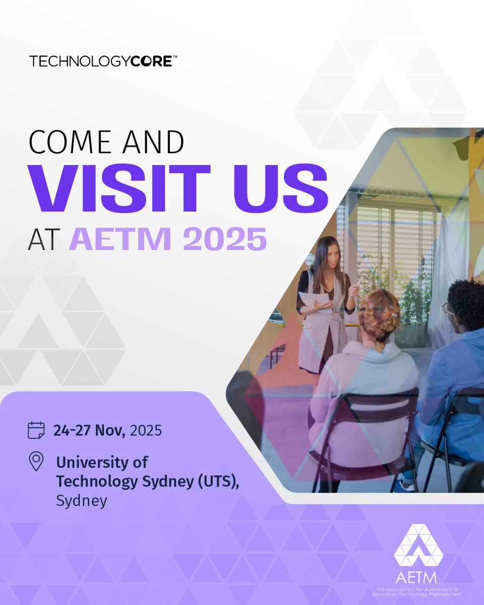 TechCoreAus's tweet image. We’re thrilled to be part of AETM 2025! 

Catch us from Nov 24–27 at UTS, where we’ll be showcasing our latest interactive technology and solutions designed to empower the education sector.

📅 November 24–27, 2025
📍 University of Technology Sydney

#AETM2025 #TechCore