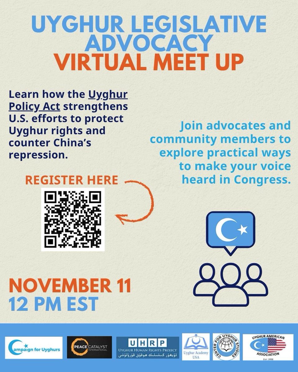 Uygur politika yasasının Amerika’da Biran önce yasalaşması için Uygur STK lar ortak etkililik düzeliyor.

Uygur hareketi <a href="/UyghurProject/">Uyghur Human Rights Project</a>, <a href="/Uyghur_American/">Uyghur American Association</a>, <a href="/CUyghurstudy/">Center for Uyghur Studies</a>, <a href="/PeaceCatInt/">Peace Catalyst</a>, and <a href="/UyghurAcademyUS/">Uyghur Academy USA</a>