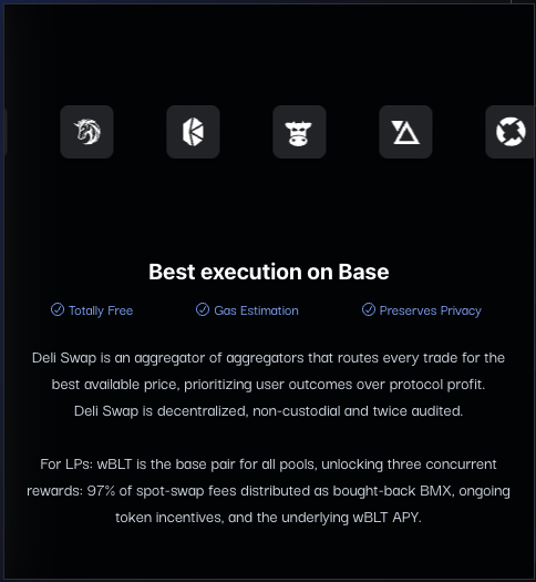 0xGaugi's tweet photo. Welcome to the DELI SWAP !!! 🥪

🟦 modern UI
🟦 minimalistic design 
🟦 great and unbelievably fast execution
🟦 almost zero slippage 

🔁Swap or
 🫧Deploy liquidity

🔋 fast execution & best price

➡️ The Aggregator of the Aggregators! powered by @DefiLlama & @Uniswap 

DELI SWAP is for the users! 

'...every trade for the best available price, prioritizing user outcomes over protocol profit.'