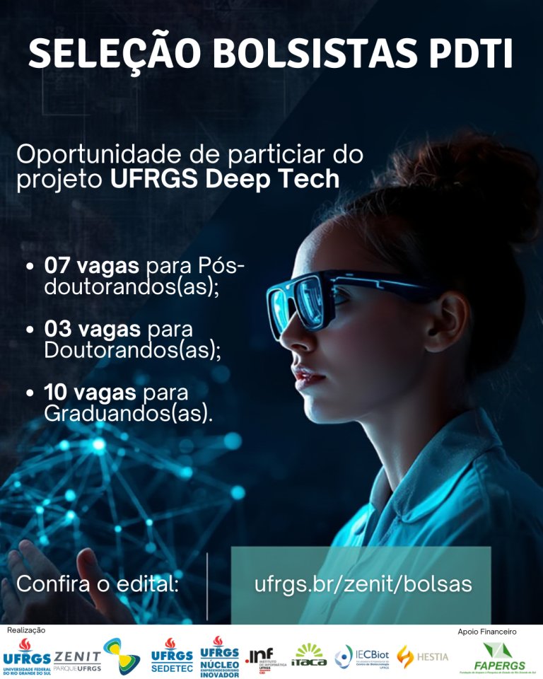 Parque Científico e Tecnológico da UFRGS seleciona bolsistas

Saiba mais no link: ufrgs.br/zenit/parque-c…