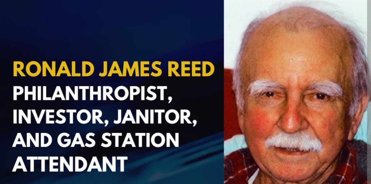 Vergeet nooit Ronald Read, de janitor die multimiljonair was.

We kunnen er allemaal van leren, in mijn mening zowel van hoe hij rijkdom opbouwde als hoe moeilijk het bleek om geld te spenderen eenmaal dat hij rijk genoeg was.
Het uitgeven van geld aan dingen van waar je houd is